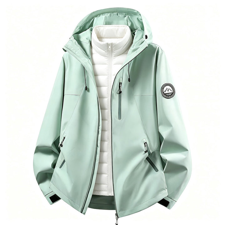 Damen kombinierbare Softshell Outdoorjacke mit abnehmbarer Steppinnenjacke Drune
