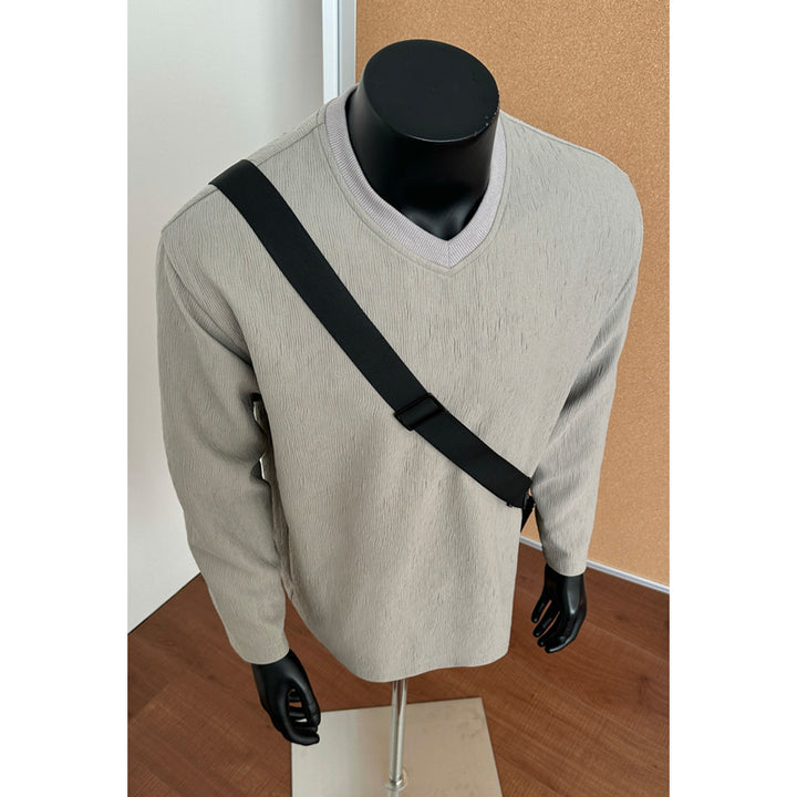 Damen Lässiger Strickpullover mit V-Ausschnitt Drune