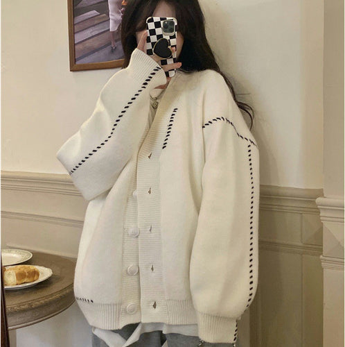 Damen Großer Strickcardigan mit Knopfdetails und weichem Material Drune