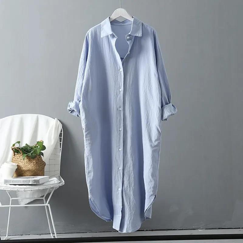 Damen oversized Blusenhemd in lässigem Schnitt mit Knopfleiste Drune