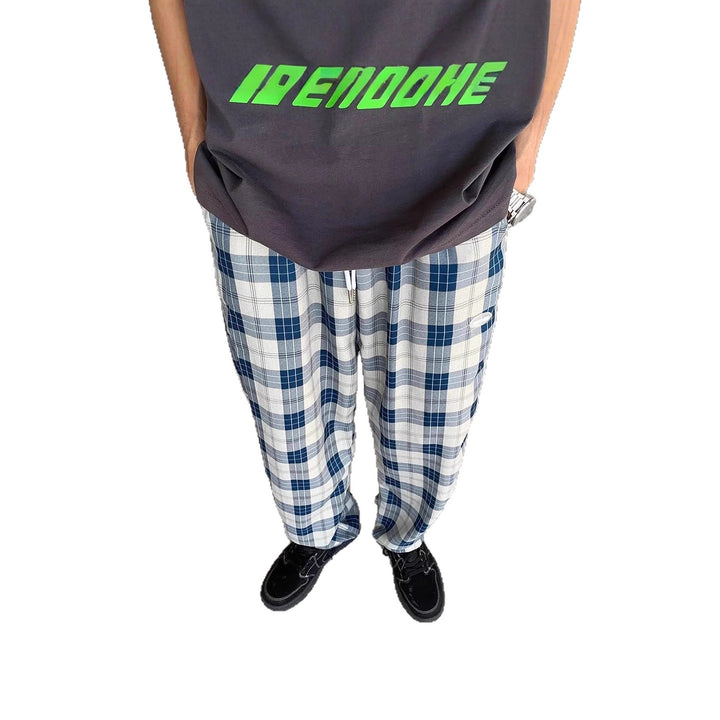 Herren Lässige Karottenhose mit Karo-Muster Drune
