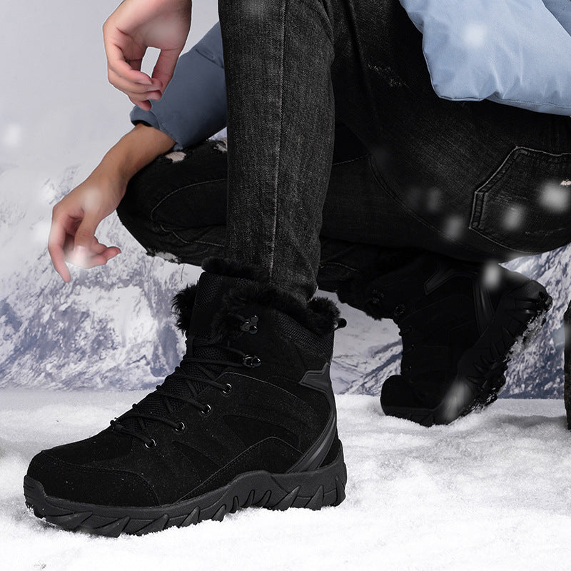 Damen Thermo-Boots mit Kunstfellkragen, stoßdämpfender Leichtsohle und robuster Trekkingprofilsohle Drune