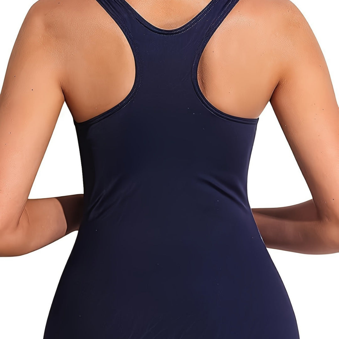 Damen Sportlicher Schwimmanzug mit modernem Grafikdesign und hohem Ausschnitt Drune