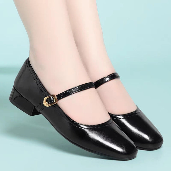 Damen Elegante Mary Jane Ballerinas mit Schmuckdetails und bequemem Absatz Drune
