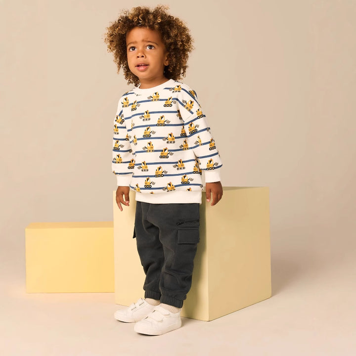 Kinder Sweatshirt mit lustigem Baustellenmuster Drune
