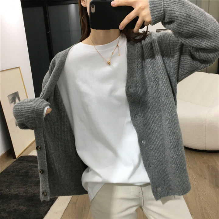 Damen lässiges Langarmshirt mit rundem Ausschnitt Drune