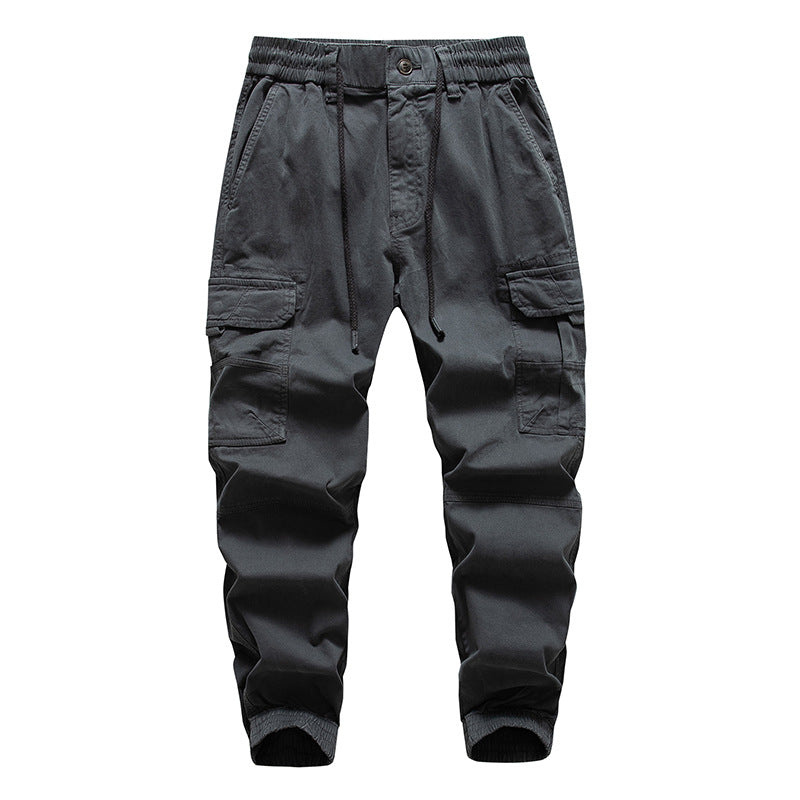 Herren Multifunktionale Cargo-Joggerhose mit Tunnelzugbund, Knieabnähern und Organizer-Taschen Drune
