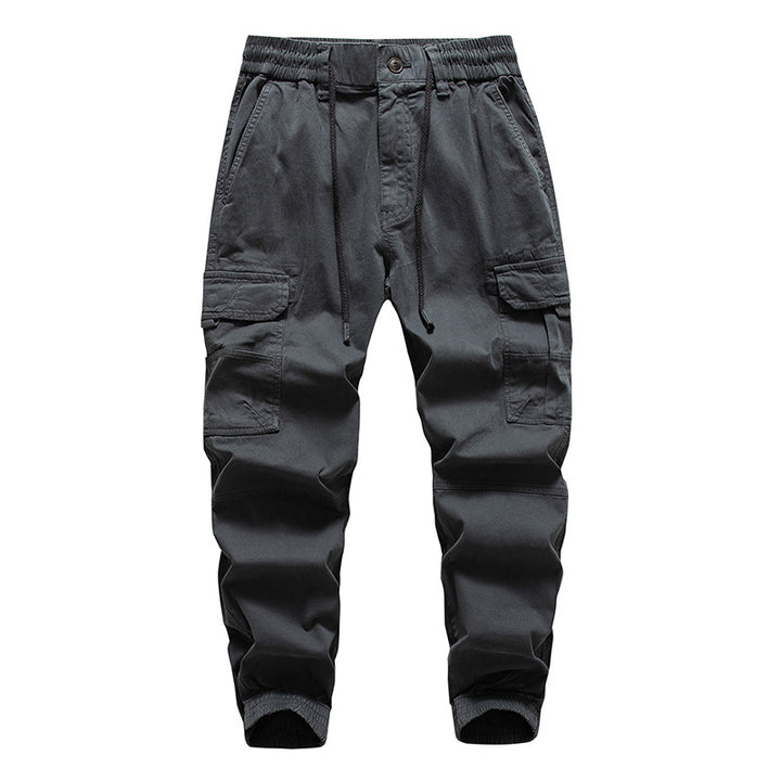 Herren Multifunktionale Cargo-Joggerhose mit Tunnelzugbund, Knieabnähern und Organizer-Taschen Drune