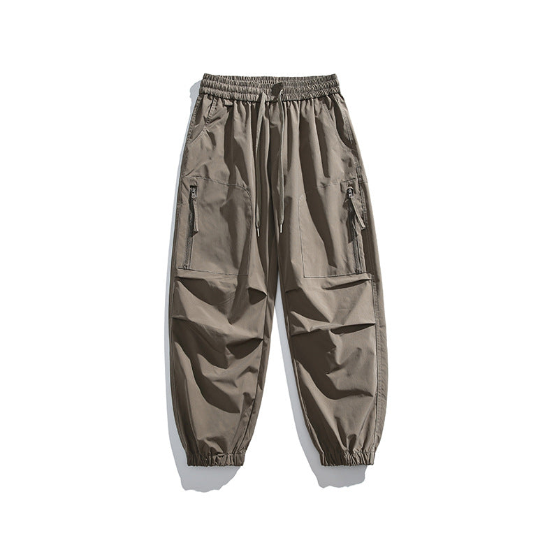 Herren Taktische Cargo-Joggerhose mit elastischem Bund, Reißverschluss‑Taschen und geripptem Knöchelabschluss Drune