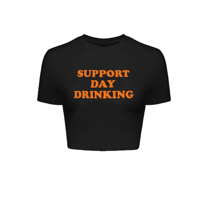 Damen Crop-T-Shirt mit kreativem Spruchdesign Drune