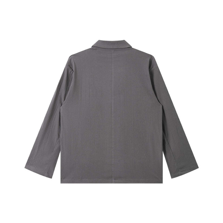 Herren Leichtes Struktur-Overshirt mit Reverskragen, Knopfleiste und aufgesetzten Taschen Drune