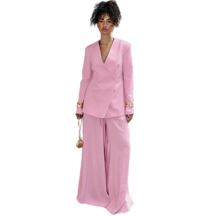Damen Elegantes Ensemble aus Blazer und weitem Hose Drune