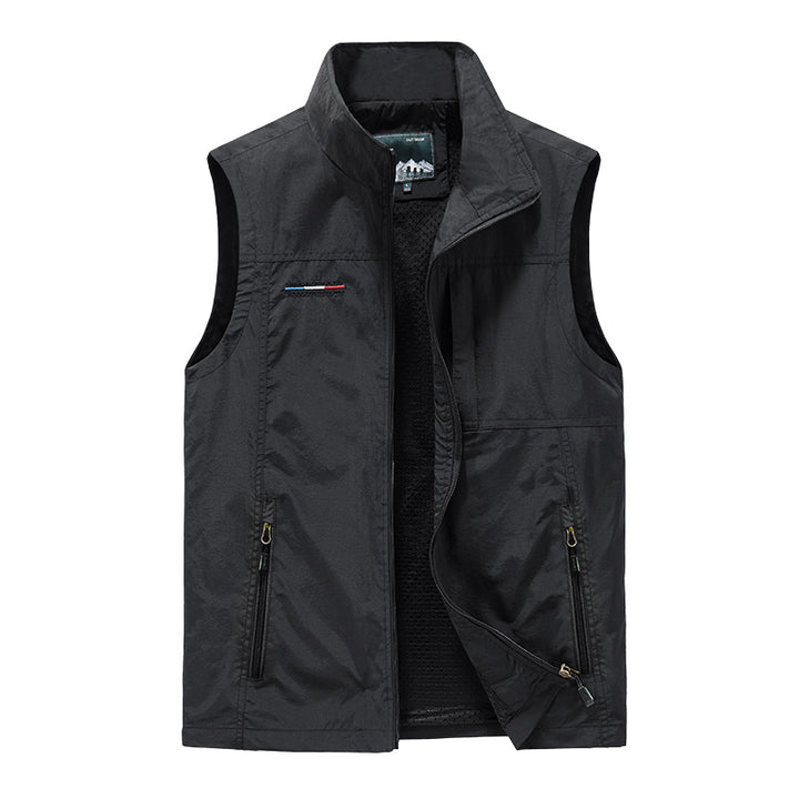 Herren Windabweisende Canvas‑Weste mit Teddyfleece‑Innenfutter und Stehkragen Drune