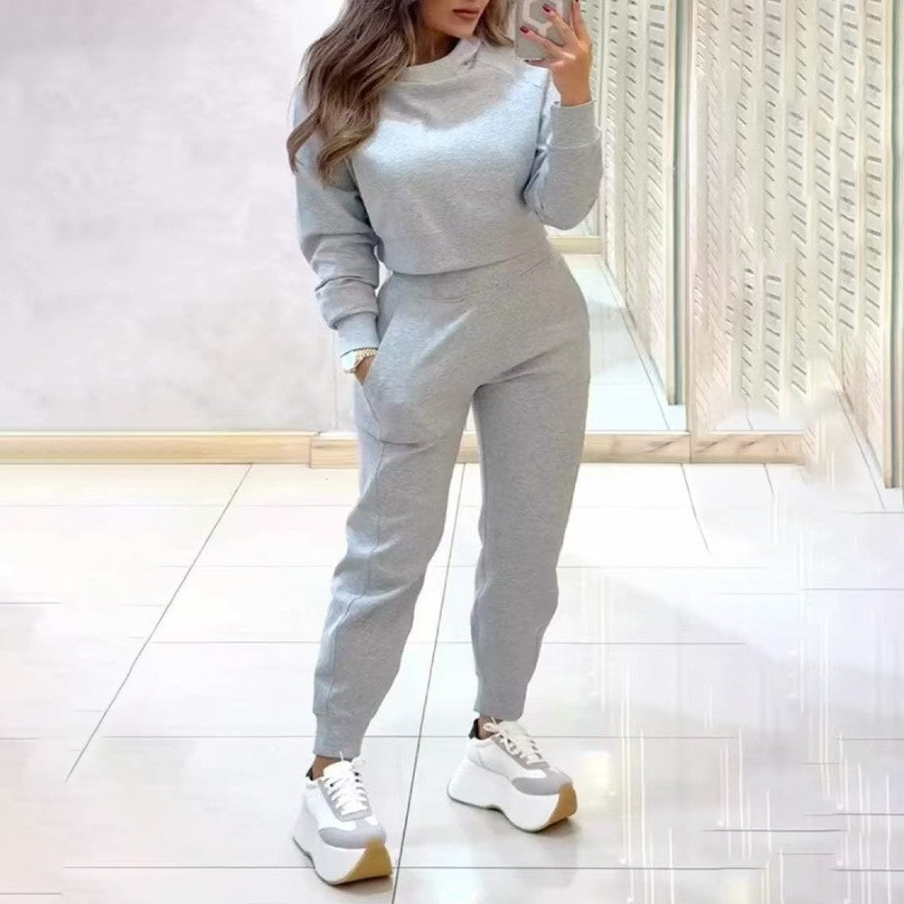 Damen Modischer Sweater und Jogginghose Set Drune
