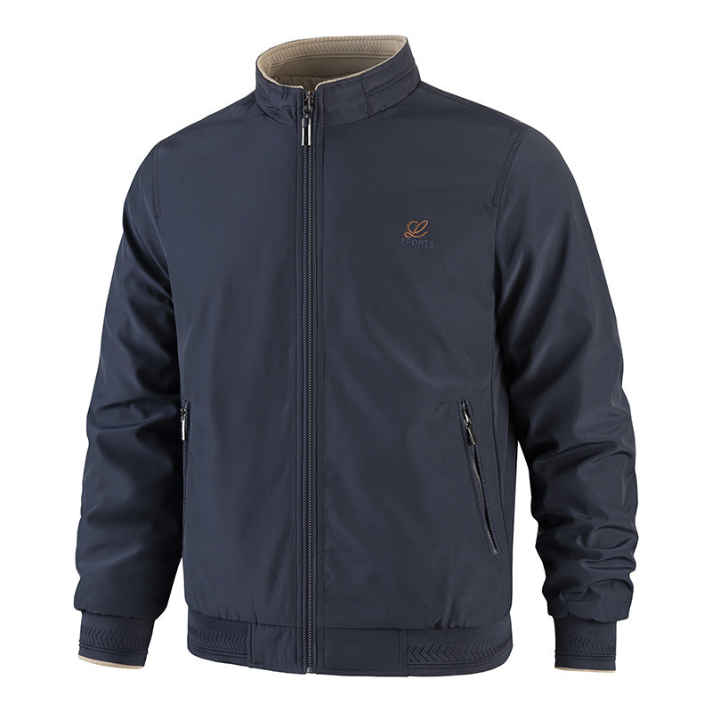 Herren Modische Freizeitjacke mit hohem Stehkragen und praktischen Taschen Drune
