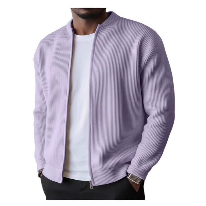 Herren Rippstrick Bomber Cardigan mit vollem Reißverschluss EB