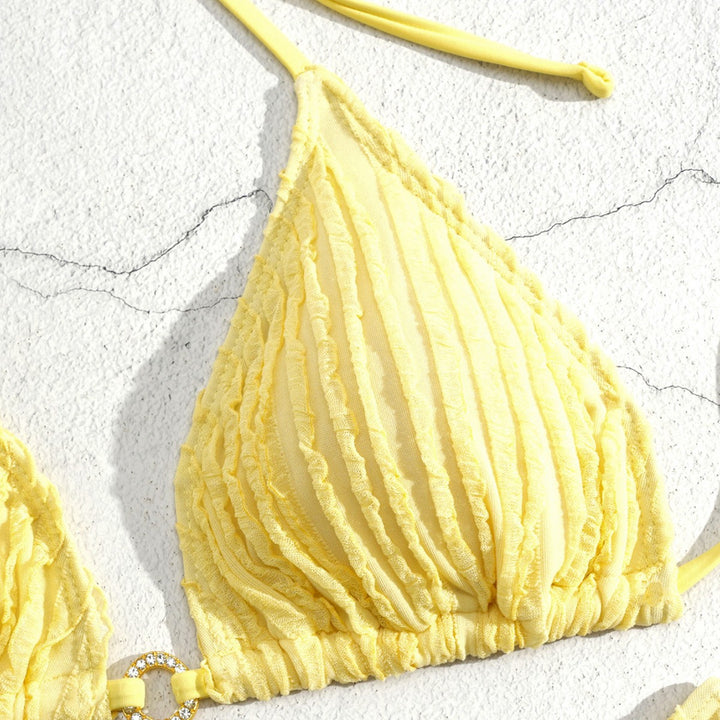 Damen Triangel-Bikini mit Rippendesign Drune