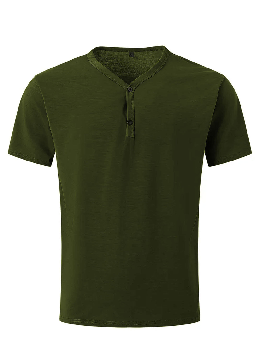 Herren nan kurzärmeliges Henleyshirt mit V-Ausschnitt und Zweiknopfleiste aus Baumwollmix Drune