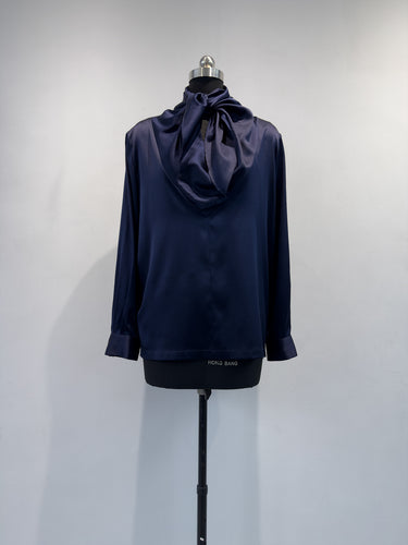 Damen Elegante Satin Kapuzenbluse Drune