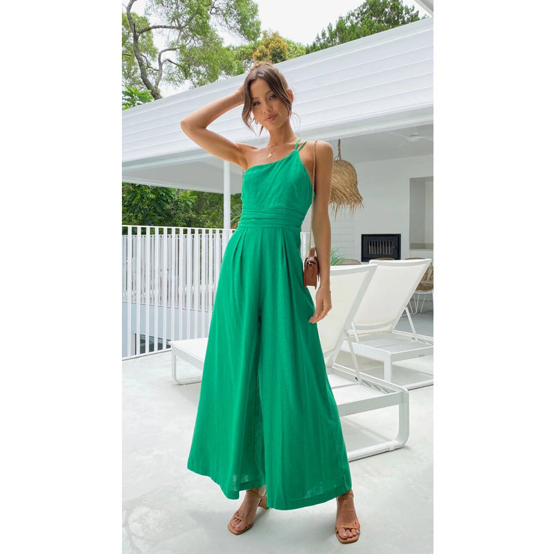 Drune | Rückenausschnitt Doppelte Bande Jumpsuit
