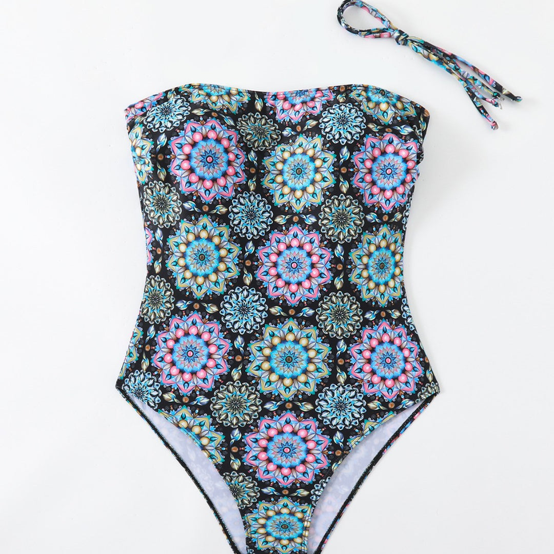 Damen Bandeau-Badeanzug mit einzigartigem Mandala-Muster Drune