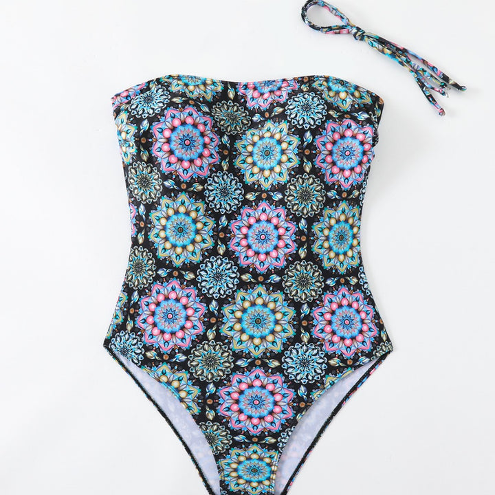 Damen Bandeau-Badeanzug mit einzigartigem Mandala-Muster Drune