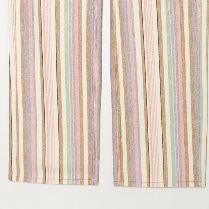 Damen Weite High-Waist-Jeans mit Längsstreifenmuster Drune