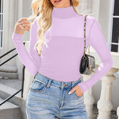 Damen Langarmshirt mit eleganter Raffung und transparentem Design Drune