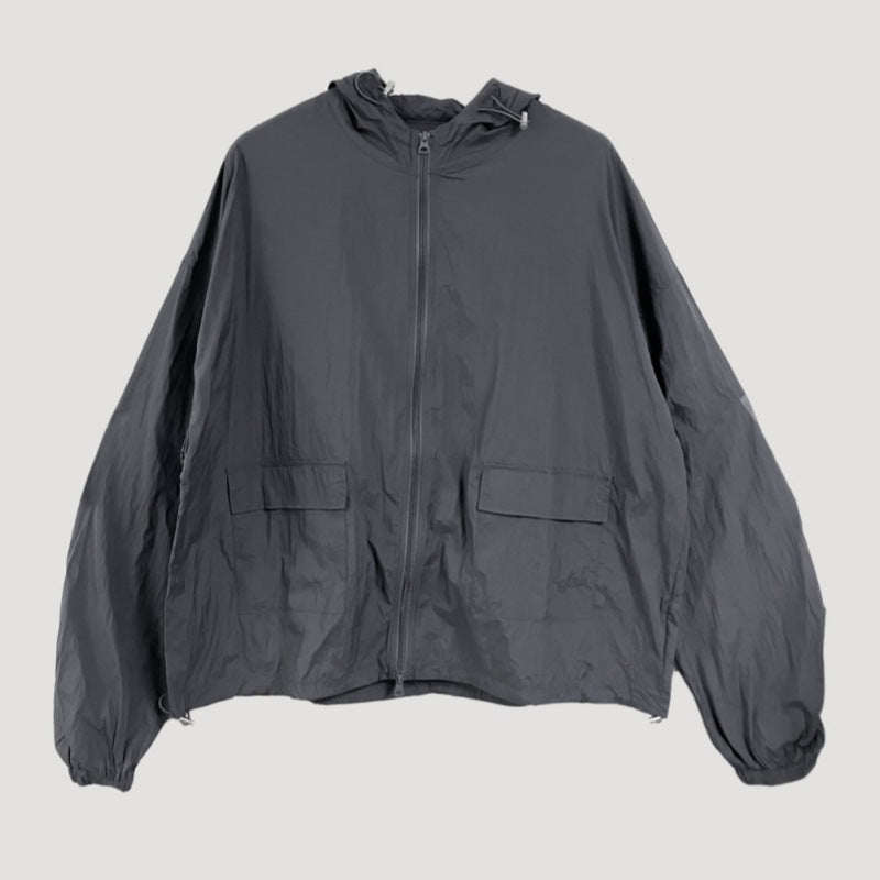 Damen lässige Windbreaker-Jacke mit praktischen Taschen Drune