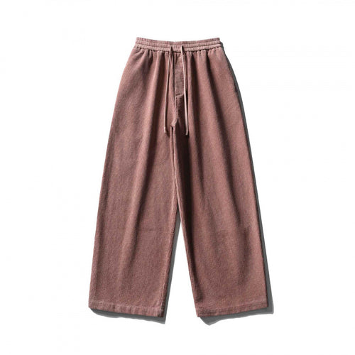 Unisex Weite Cordhose im Relaxed-Fit mit elastischem Bund, Tunnelzug und geradem Bein Drune