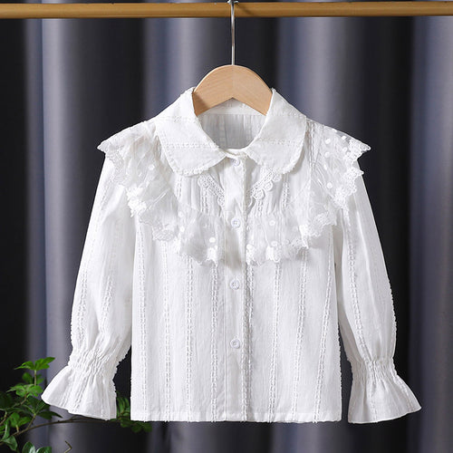 Mädchen Bluse mit eleganter Rüschendekoration Drune