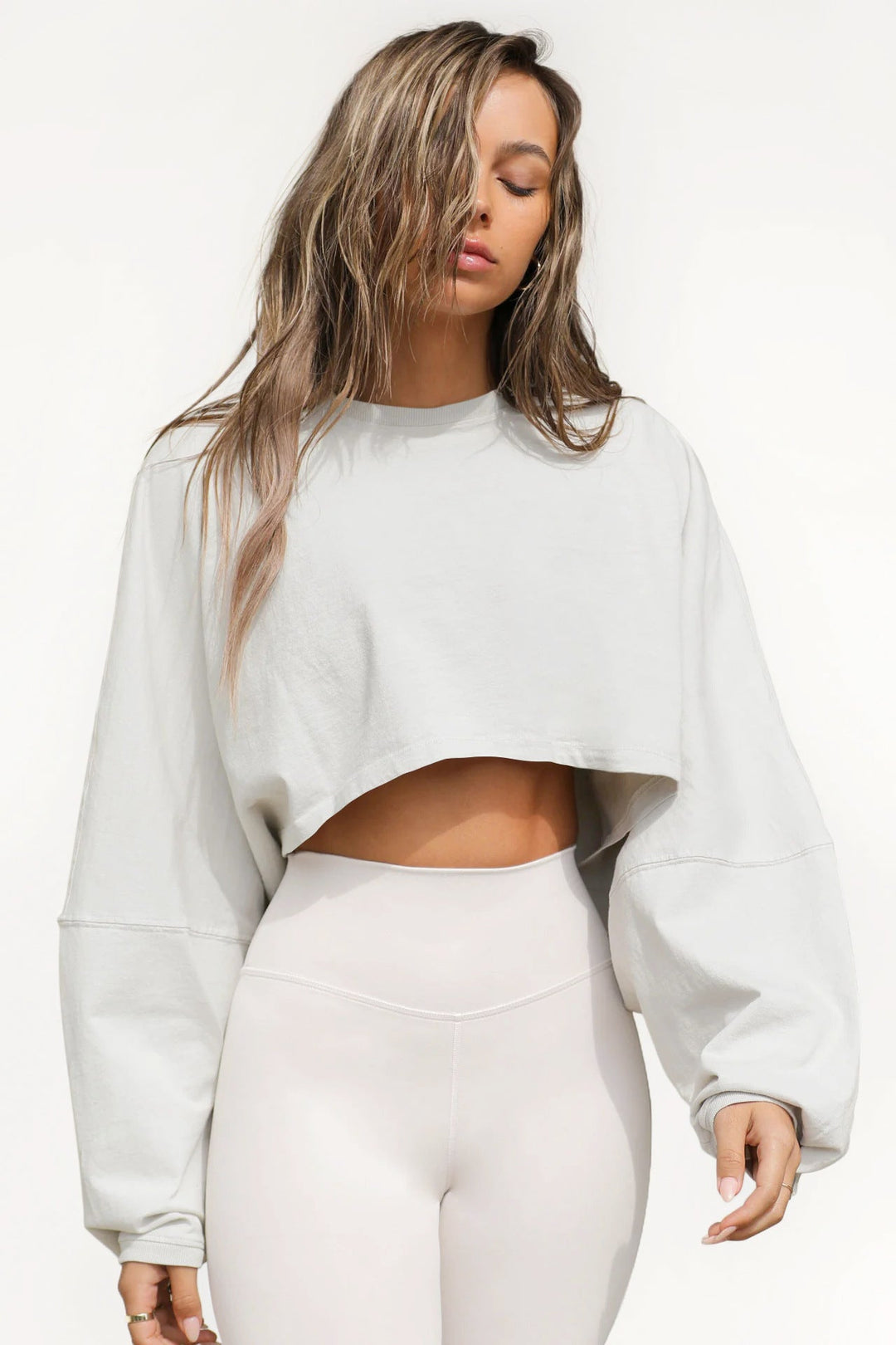 Damen lässiger Crop-Pullover Drune