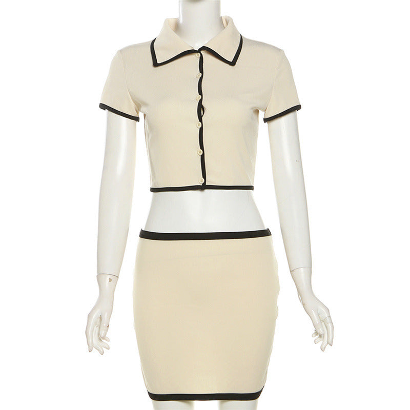Damen Cropped Blazer und Rock Set Drune