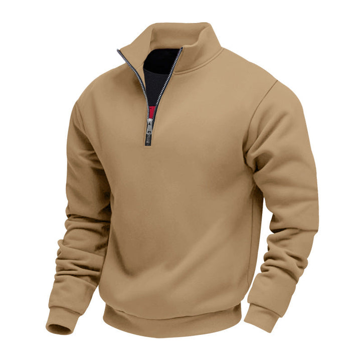 Herren sportlicher Sweatshirt mit modernem Stehkragen und Reißverschluss Drune