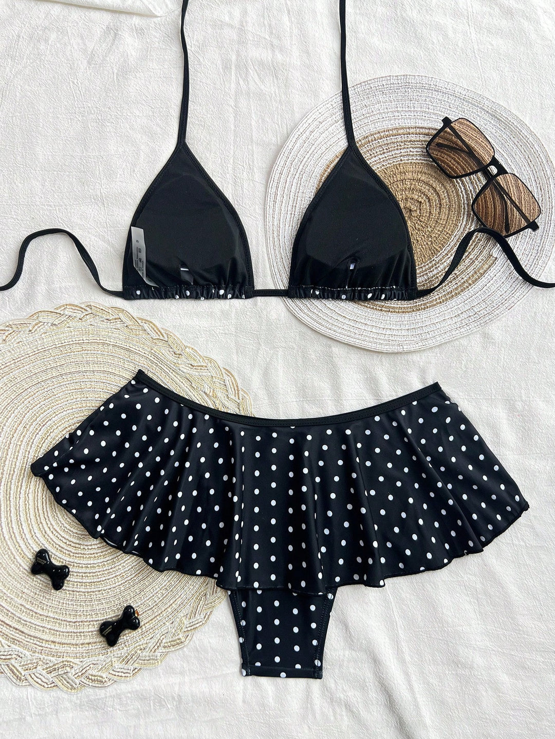 Damen Triangel-Bikini mit verspieltem Rüschensaum Drune