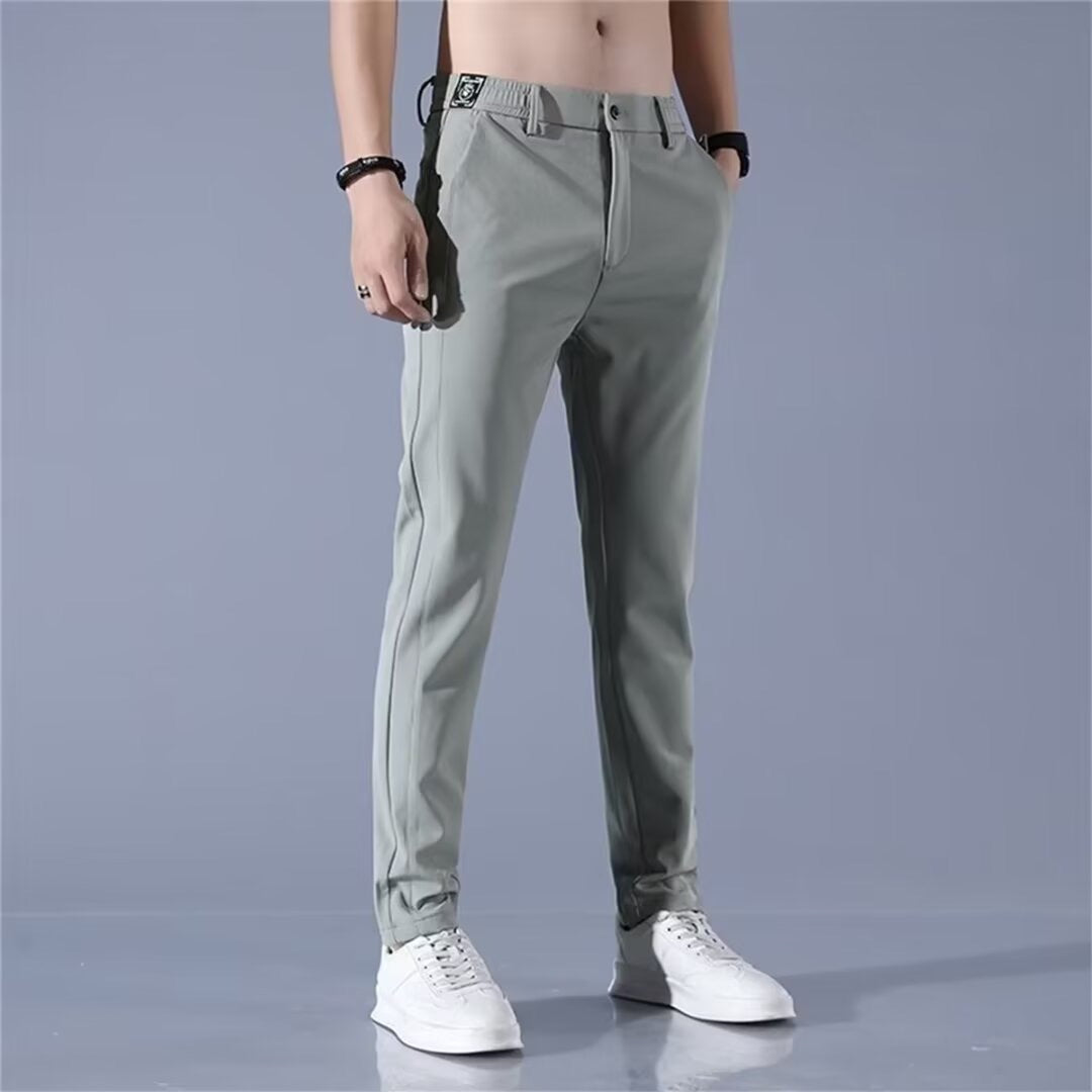 Herren moderne sportliche Chino-Hose mit elastischem Bund und funktionalen Taschen Drune