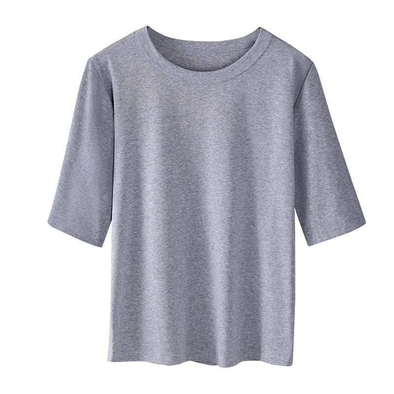 Damen Basic T-Shirt mit weicher Baumwollmischung und körperbetonter Passform Drune