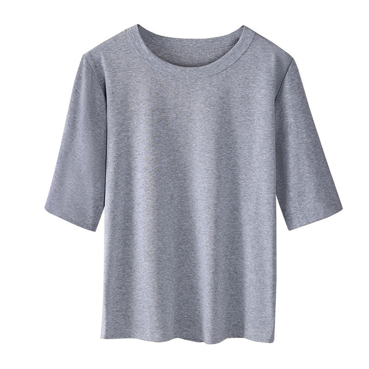 Damen Basic T-Shirt mit weicher Baumwollmischung und körperbetonter Passform Drune