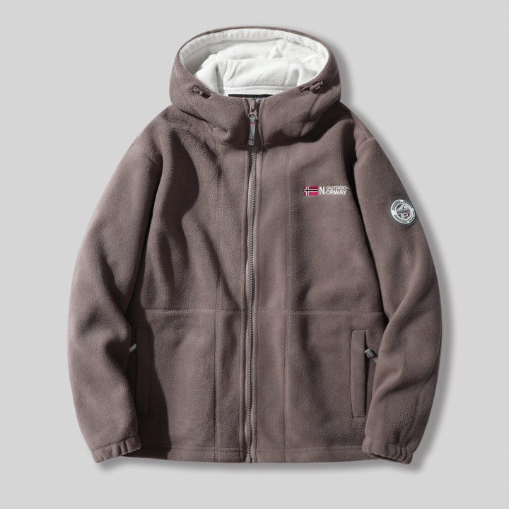 Herren Fleecejacke mit abnehmbarer Kapuze Drune