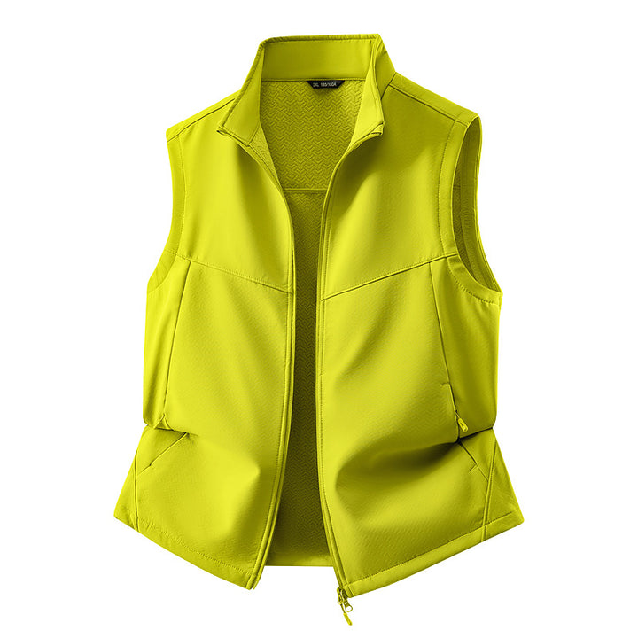 Damen Ärmellose Softshell-Weste mit Stehkragen, Stretchfutter und Zweiwege-Reißverschluss Drune