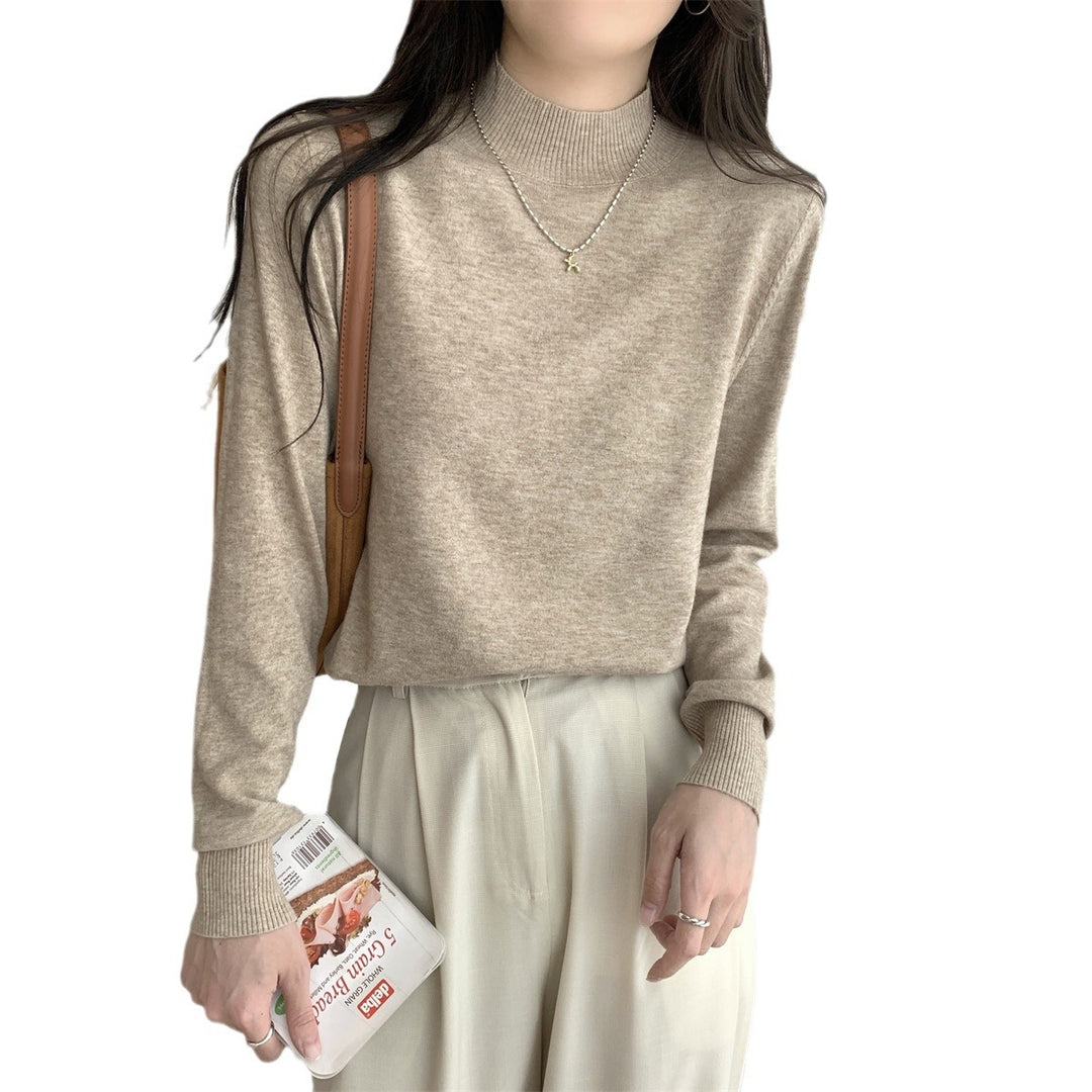 Damen Eleganter Rollkragenpullover aus hochwertigem Strickmaterial Drune
