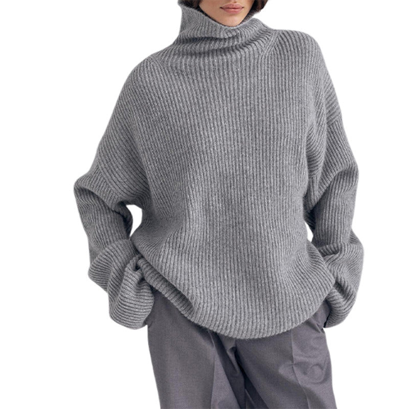 Damen Großer Rollkragen-Strickpullover aus hochqualitativem Material Drune