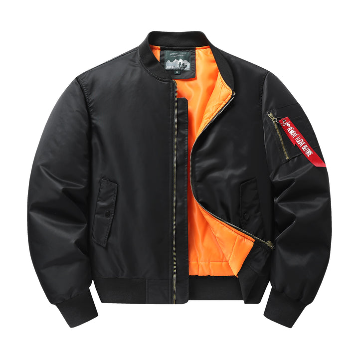 Herren Flieger-Bomberjacke mit kontrastfutter winddichtem Shell und Ärmel-Utilitytasche Drune