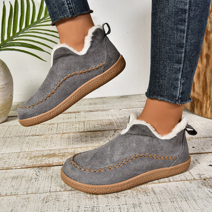 Damen Gefütterte Mokassin-Sneaker mit Kunstfellfutter und rutschfester Gummisohle Drune