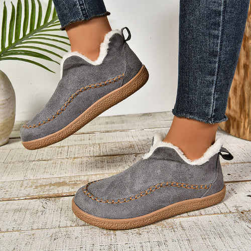 Damen Gefütterte Mokassin-Sneaker mit Kunstfellfutter und rutschfester Gummisohle Drune