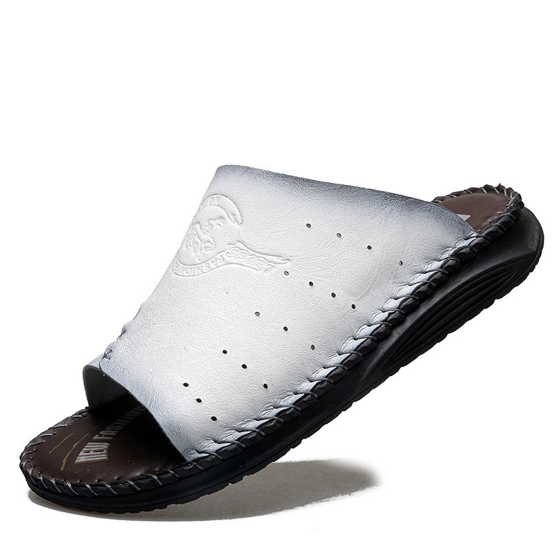 Herren Komfortable und atmungsaktive Ledersandalen Drune