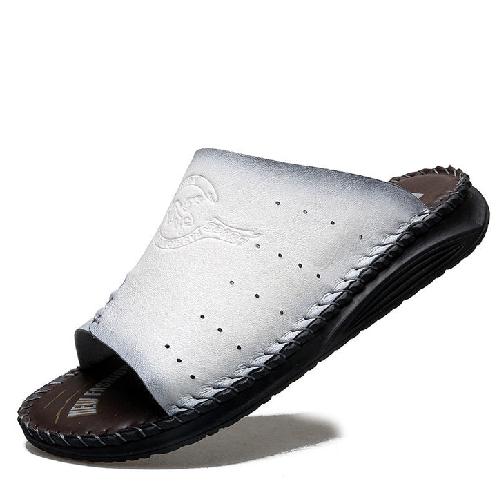 Herren Komfortable und atmungsaktive Ledersandalen Drune