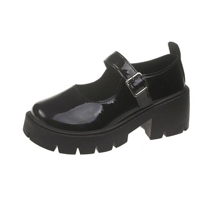 Damen Retro-Mary Jane Schuhe mit stabiler Plateausohle Drune