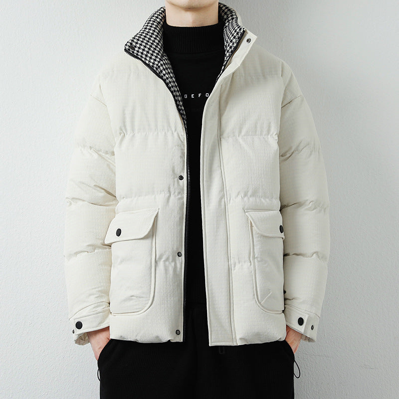 Herren Modische Pufferjacke mit Karokragen Drune