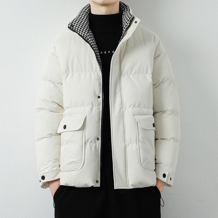 Herren Modische Pufferjacke mit Karokragen Drune